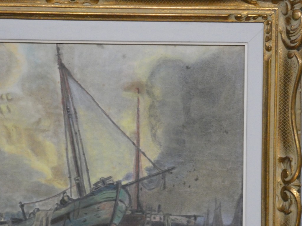 Les bateaux à marée basse, dessin au pastel par Dupuytren, 1921 – Image 8