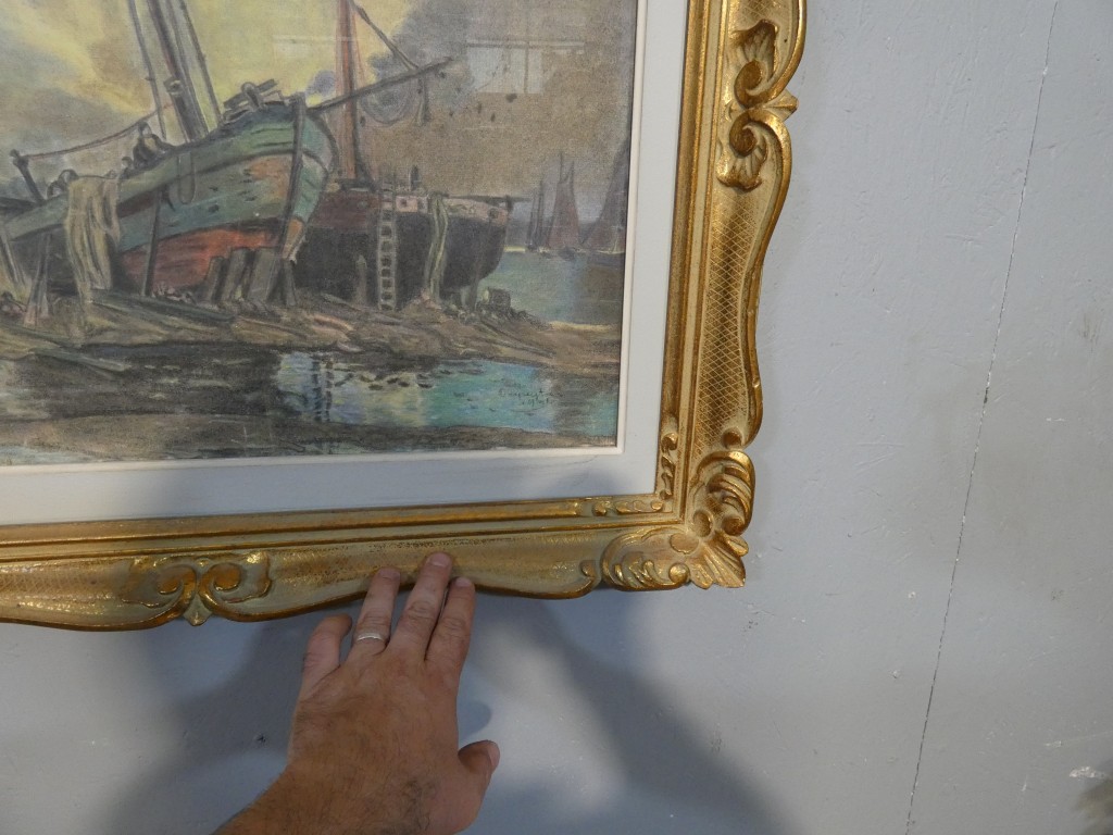 Les bateaux à marée basse, dessin au pastel par Dupuytren, 1921 – Image 7