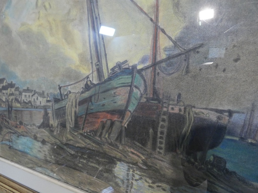 Les bateaux à marée basse, dessin au pastel par Dupuytren, 1921 – Image 5