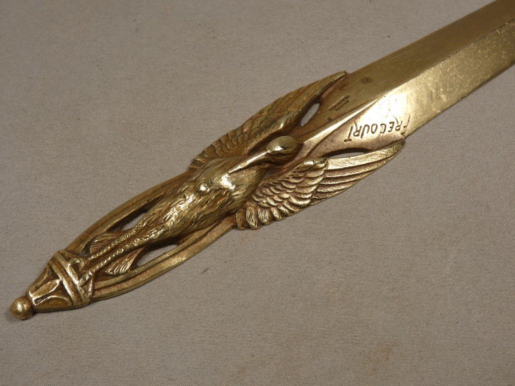 Maurice Frécourt (1890-1961), coupe papier au héron en bronze, époque vers 1920 – Image 2