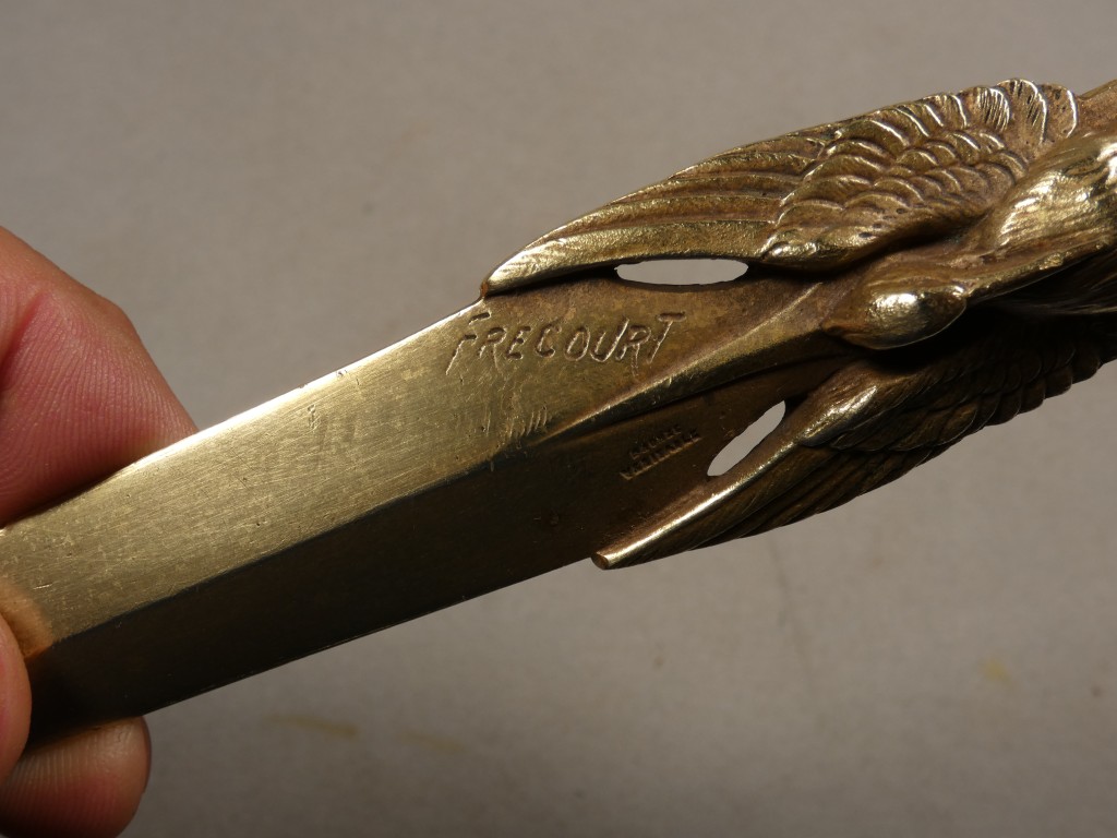 Maurice Frécourt (1890-1961), coupe papier au héron en bronze, époque vers 1920 – Image 6