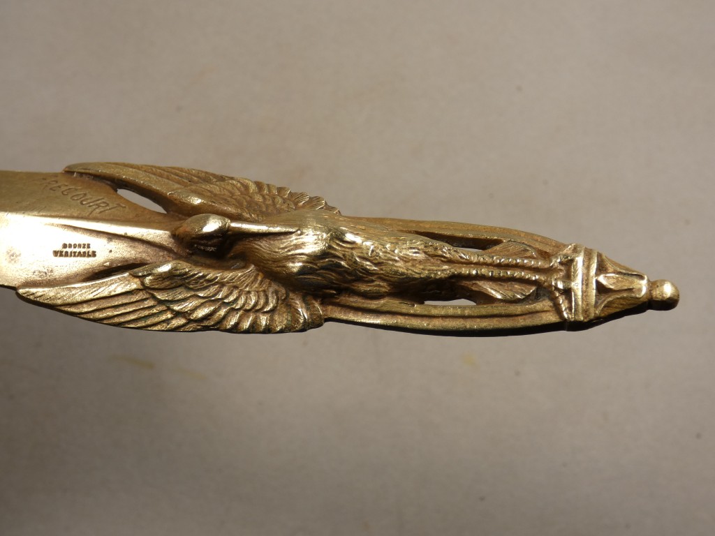 Maurice Frécourt (1890-1961), coupe papier au héron en bronze, époque vers 1920 – Image 3