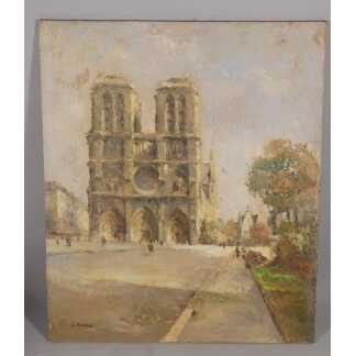 Julian BROSIUS (1917-2004) Notre-Dame de Paris vue du parvis