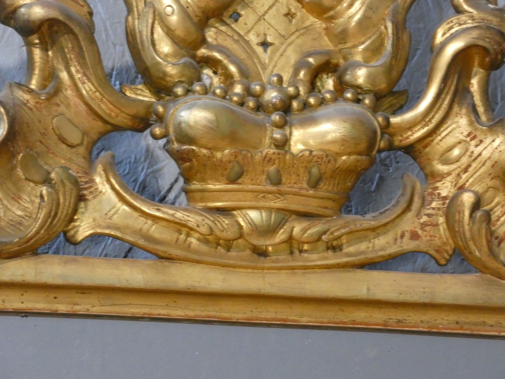 Important miroir rocaille italien en bois doré à glace au mercure – XVIIIe siècle – Image 16