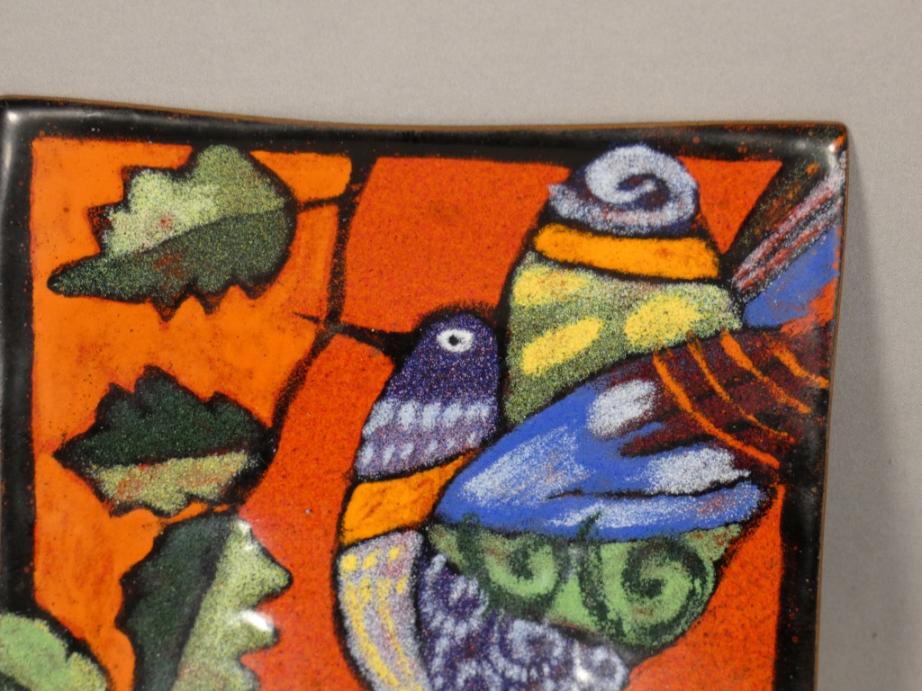 Plaque en émail de Limoges par Léa Sham’s – Oiseau stylisé – XXe siècle – Image 9