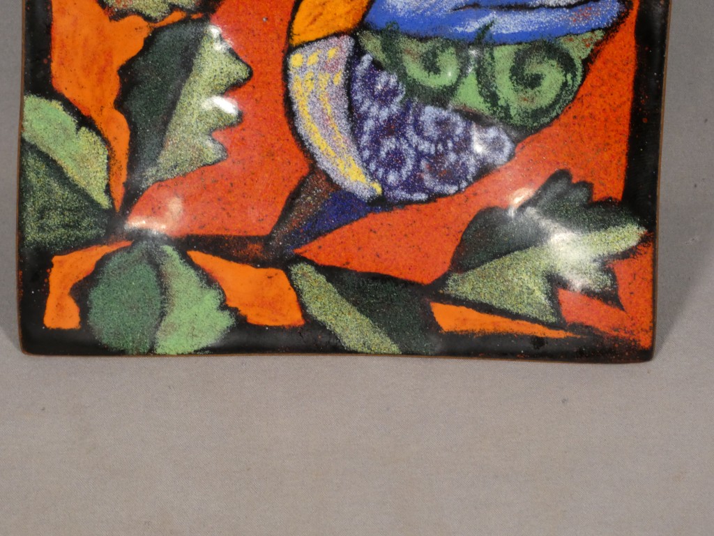 Plaque en émail de Limoges par Léa Sham’s – Oiseau stylisé – XXe siècle – Image 6