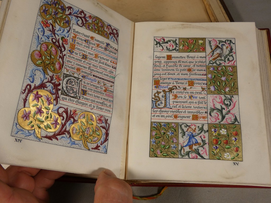 Livre de prières néogothique entièrement manuscrit et enluminé – E. & A. Lesort – XIXᵉ siècle