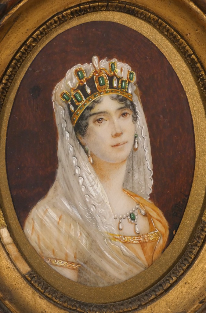 Miniature gouache signée Zéphirin Belliard – Portrait de l’impératrice Joséphine – XIXᵉ sièc – Image 2