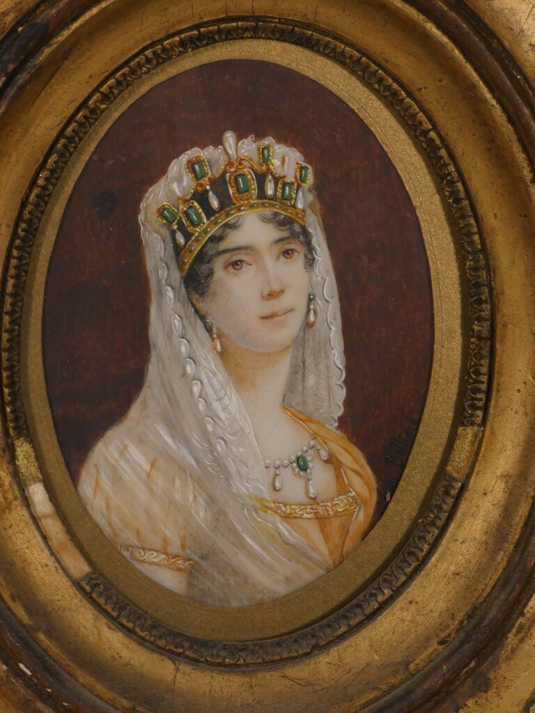 Miniature gouache signée Zéphirin Belliard – Portrait de l’impératrice Joséphine – XIXᵉ sièc – Image 3