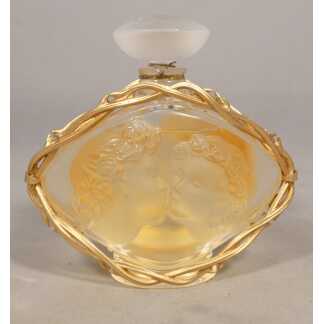 Lalique – Flacon de parfum « Le Baiser » en cristal et métal doré