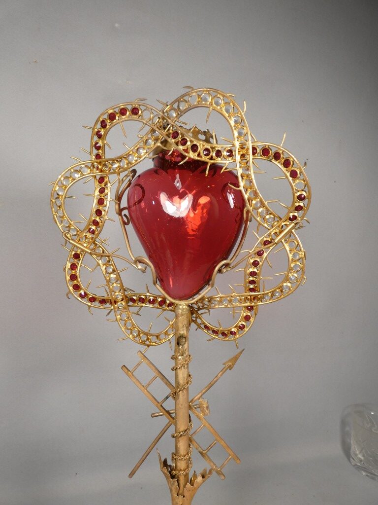 Important objet de dévotion au Sacré-Cœur et à la Passion du Christ – XIXᵉ siècle – Image 11