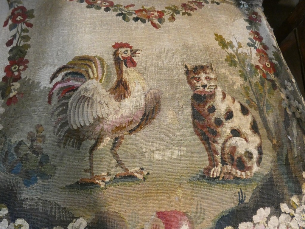 Salon d’époque Directoire en tapisserie XVIIIe siècle scènes pastorales et Fable de la Fontaine – Image 16