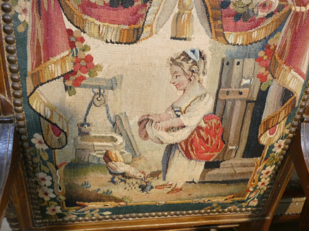 Salon d’époque Directoire en tapisserie XVIIIe siècle scènes pastorales et Fable de la Fontaine – Image 17