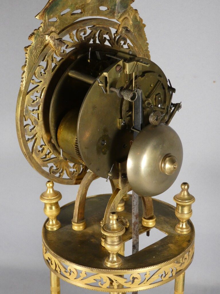 Pendule squelette Directoire en bronze doré aux aigles, signée Le Roy à Paris – XVIIIe siècle – Image 10