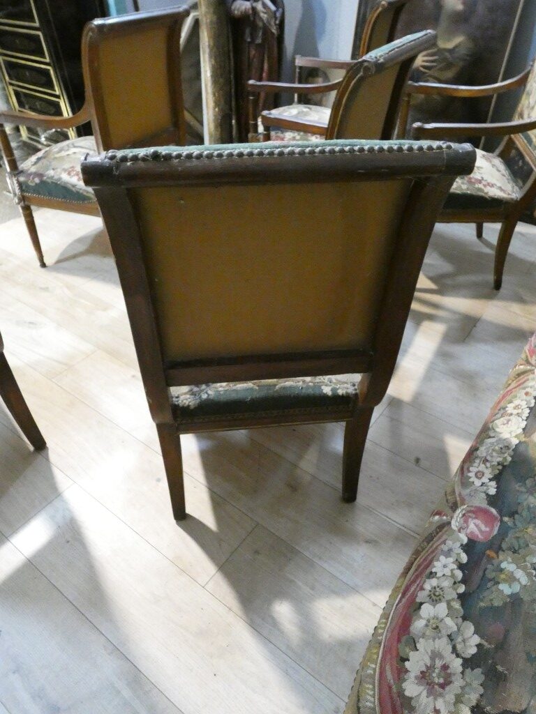 Salon d’époque Directoire en tapisserie XVIIIe siècle scènes pastorales et Fable de la Fontaine – Image 26