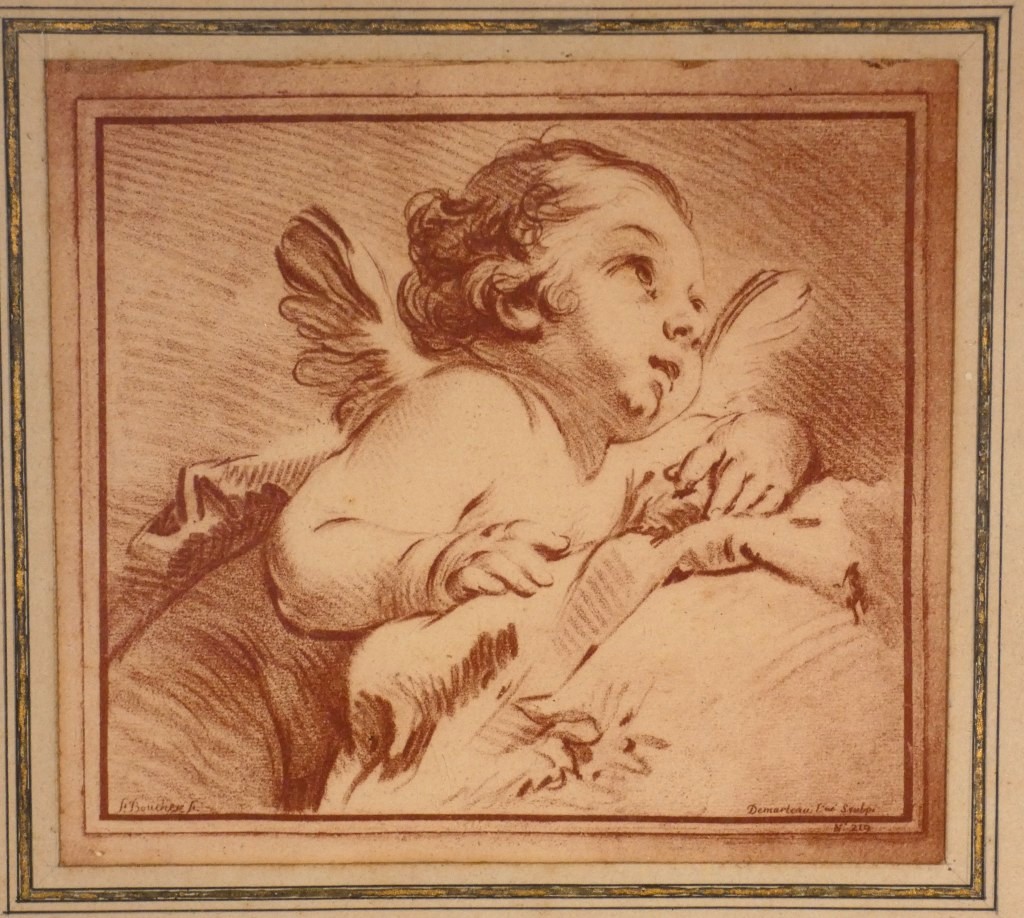 Gilles Demarteau d’après François Boucher – Amour ailé – Gravure en manière de crayon, XVIII è – Image 2