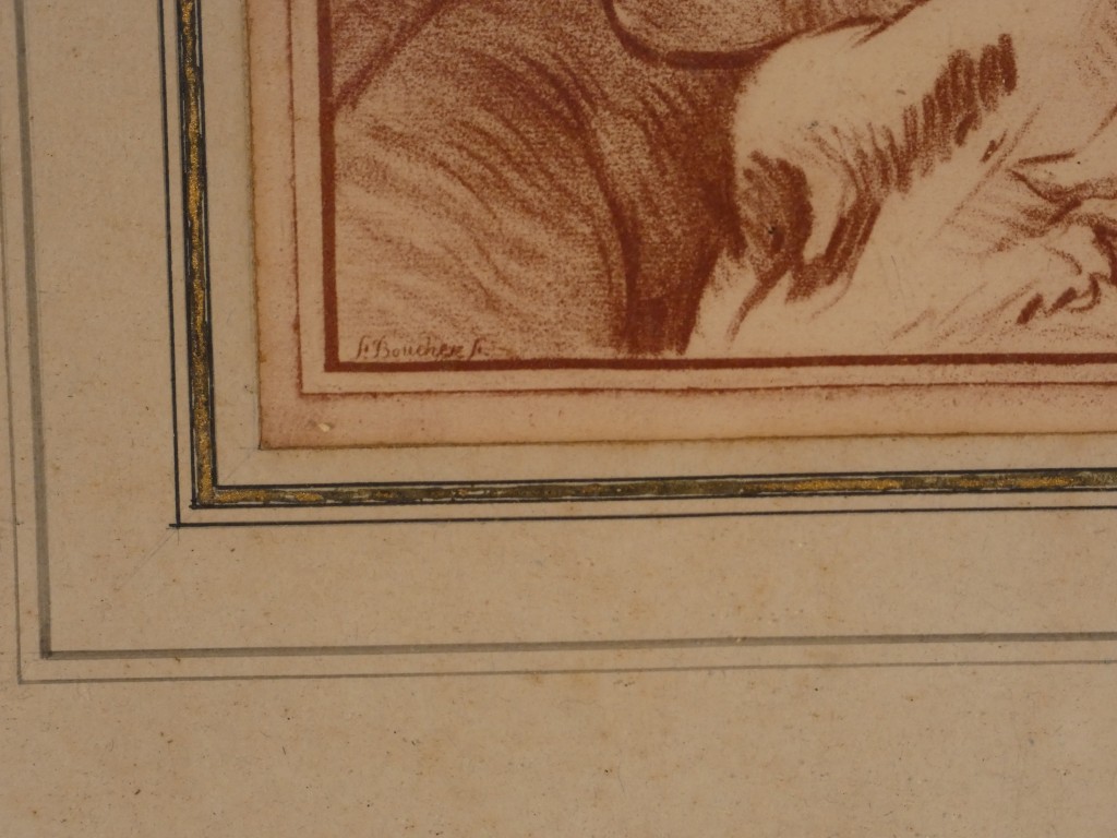 Gilles Demarteau d’après François Boucher – Amour ailé – Gravure en manière de crayon, XVIII è – Image 4
