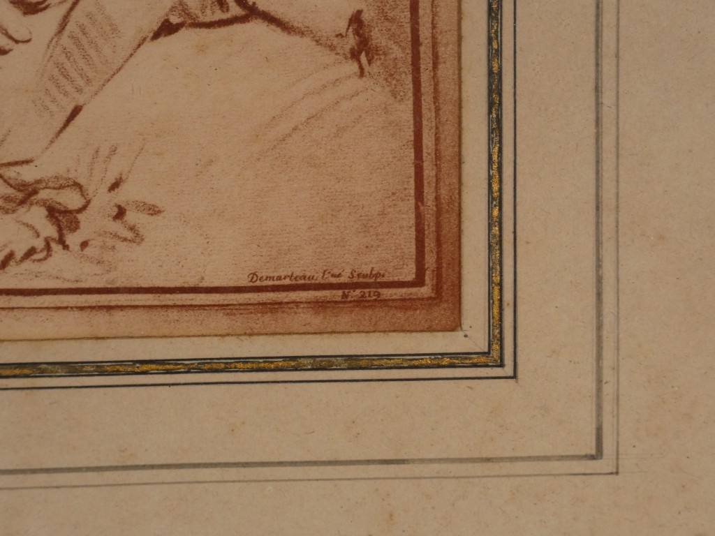 Gilles Demarteau d’après François Boucher – Amour ailé – Gravure en manière de crayon, XVIII è – Image 3