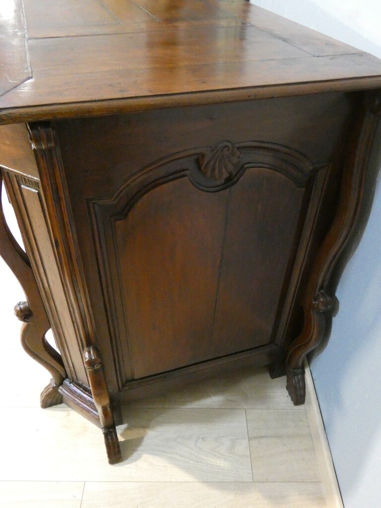 Importante commode Mazarine en merisier massif – Époque Louis XIV / Régence – début XVIII ème – Image 13