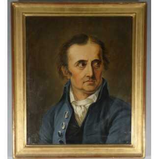 École européenne de la fin du XVIIIe siècle, vers 1800 – Portrait d’homme en habit bleu