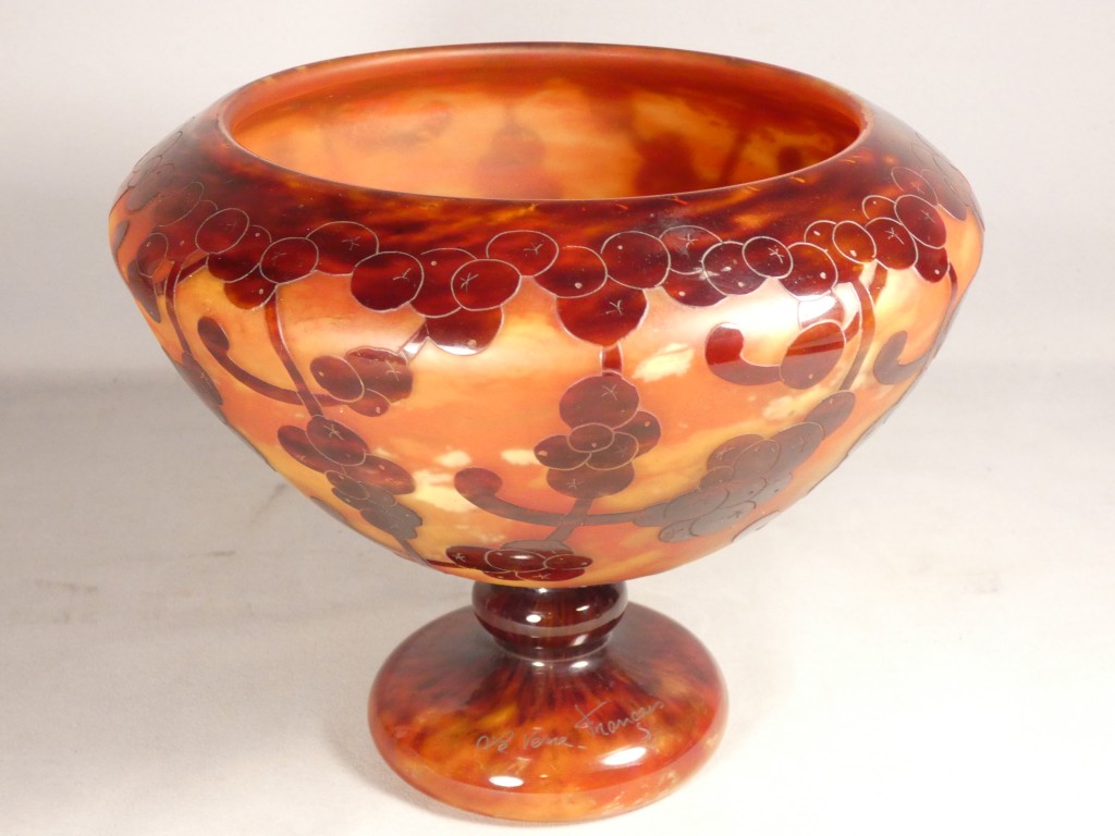 Le Verre Français – Coupe sur piédouche décor « Perlières » – Charles Schneider, vers 1924-1927 – Image 2