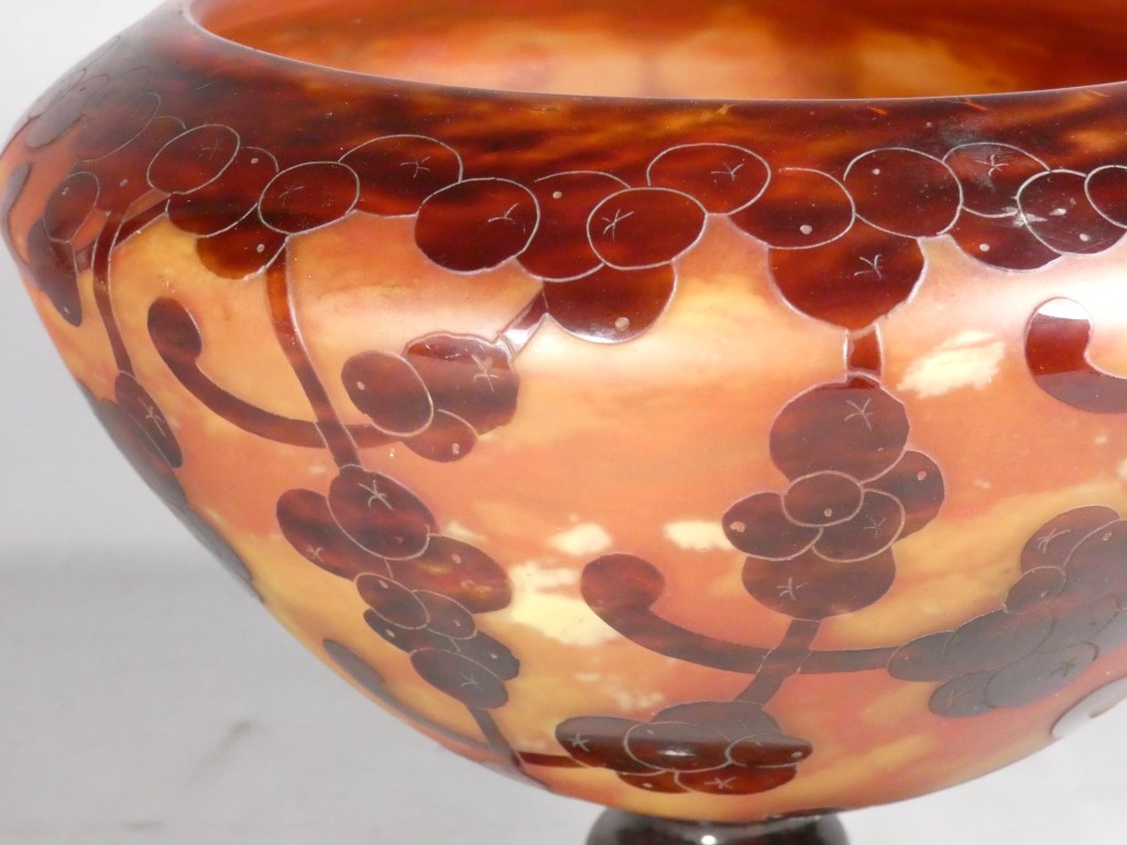 Le Verre Français – Coupe sur piédouche décor « Perlières » – Charles Schneider, vers 1924-1927 – Image 8