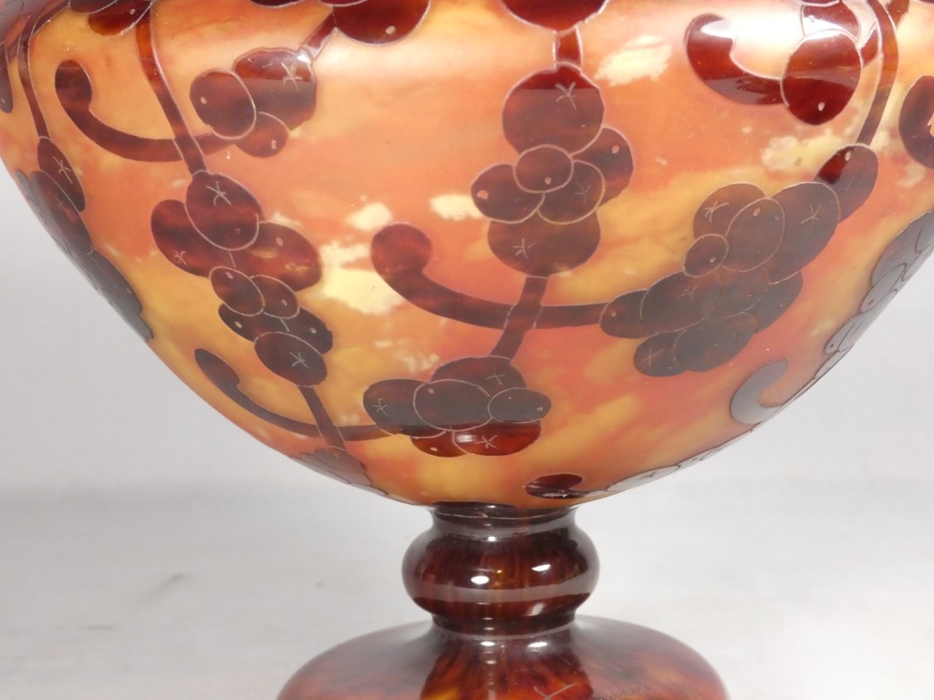 Le Verre Français – Coupe sur piédouche décor « Perlières » – Charles Schneider, vers 1924-1927 – Image 7
