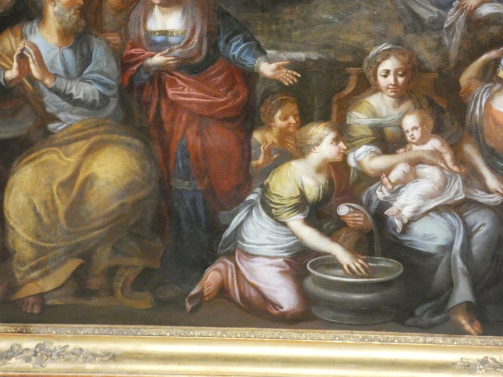 École Italienne du XVIIe Siècle – La Nativité de la Vierge – Grande Huile sur Toile – Image 3