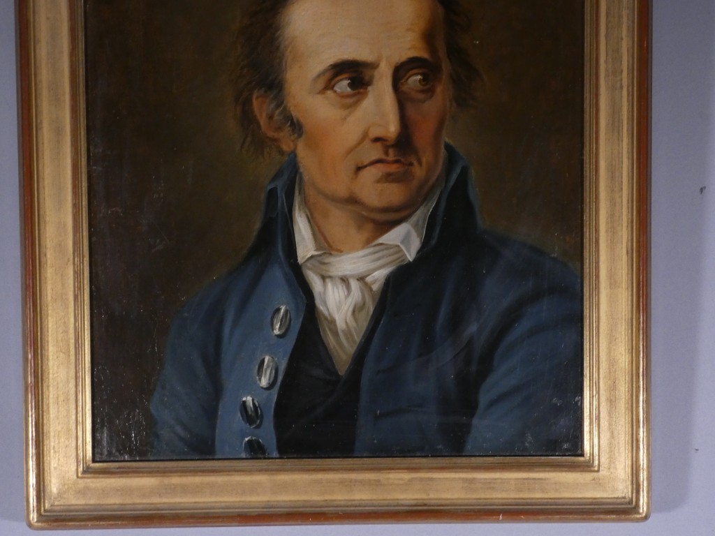 École européenne de la fin du XVIIIe siècle, vers 1800 – Portrait d’homme en habit bleu – Image 4