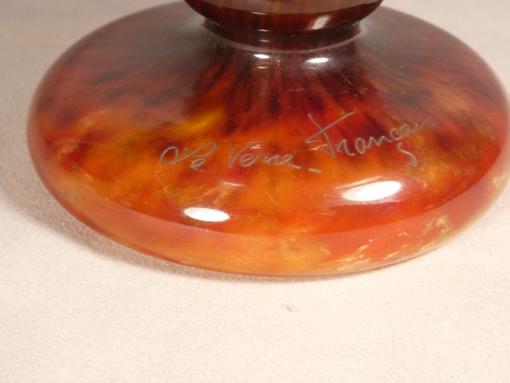 Le Verre Français – Coupe sur piédouche décor « Perlières » – Charles Schneider, vers 1924-1927 – Image 6