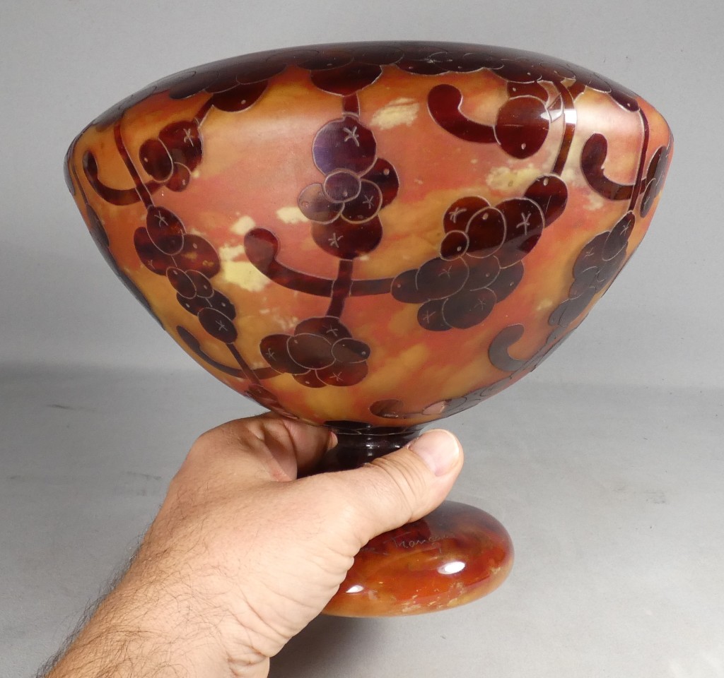 Le Verre Français – Coupe sur piédouche décor « Perlières » – Charles Schneider, vers 1924-1927 – Image 5
