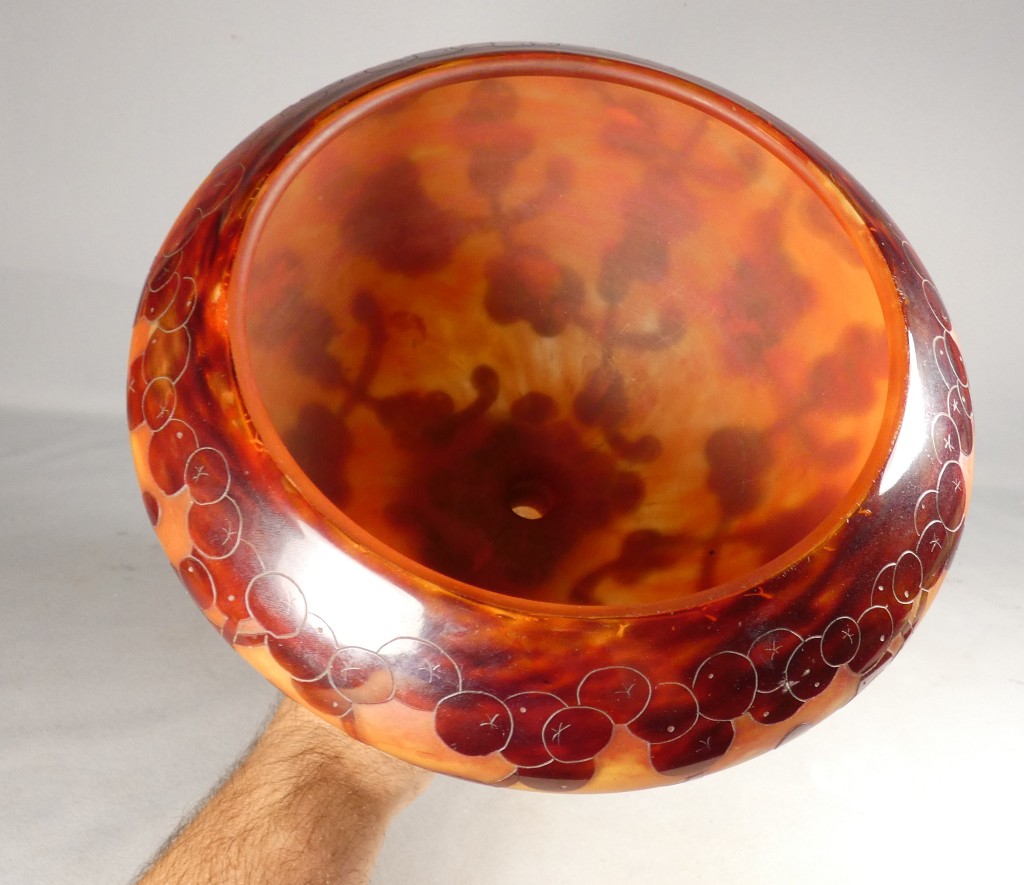 Le Verre Français – Coupe sur piédouche décor « Perlières » – Charles Schneider, vers 1924-1927 – Image 4