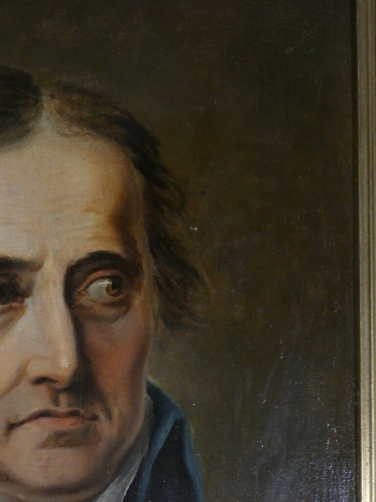 École européenne de la fin du XVIIIe siècle, vers 1800 – Portrait d’homme en habit bleu – Image 7