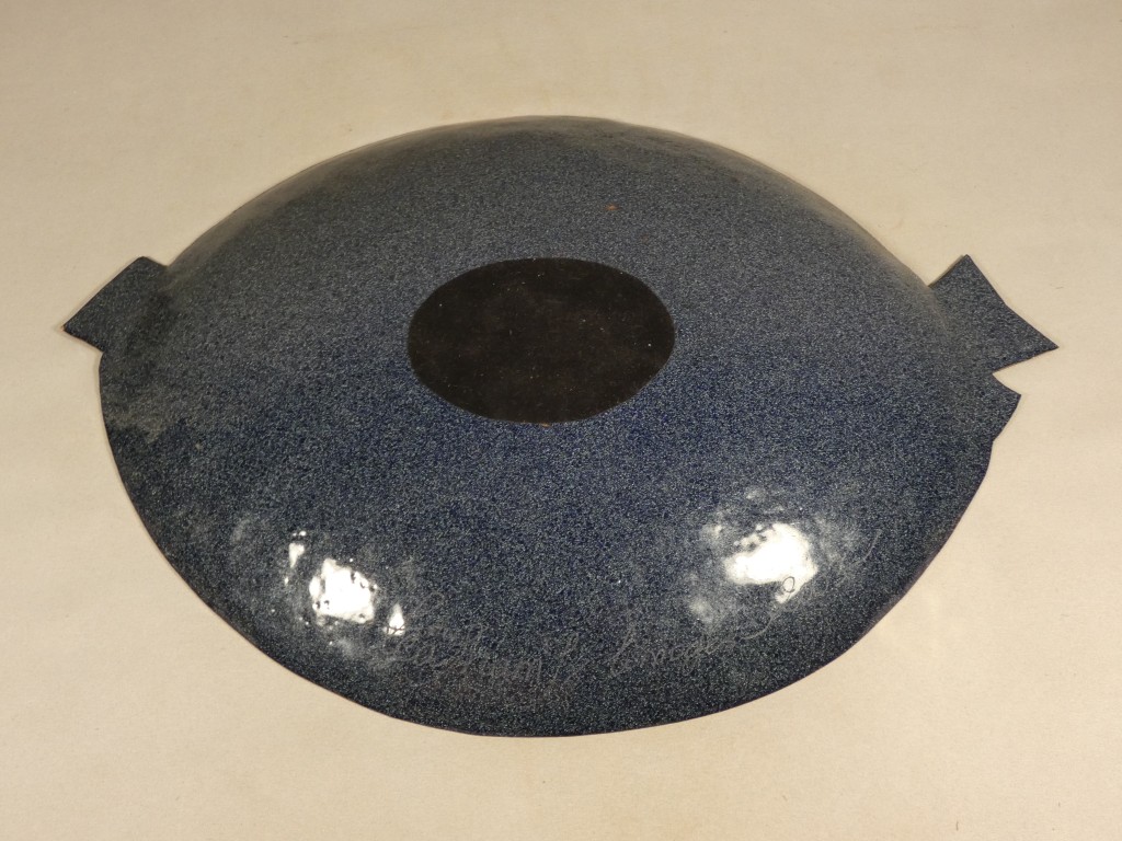 Léa Sham’s – Grande coupe en émail de Limoges aux oiseaux et au houx – 40 cm – Image 10