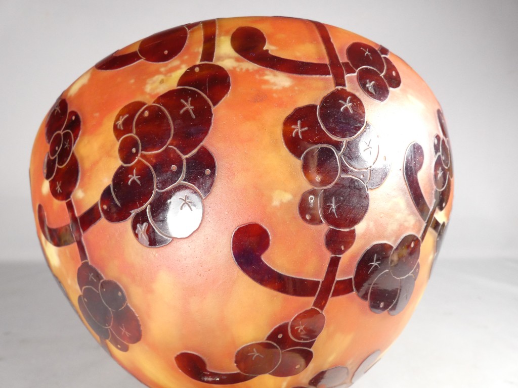 Le Verre Français – Coupe sur piédouche décor « Perlières » – Charles Schneider, vers 1924-1927 – Image 3