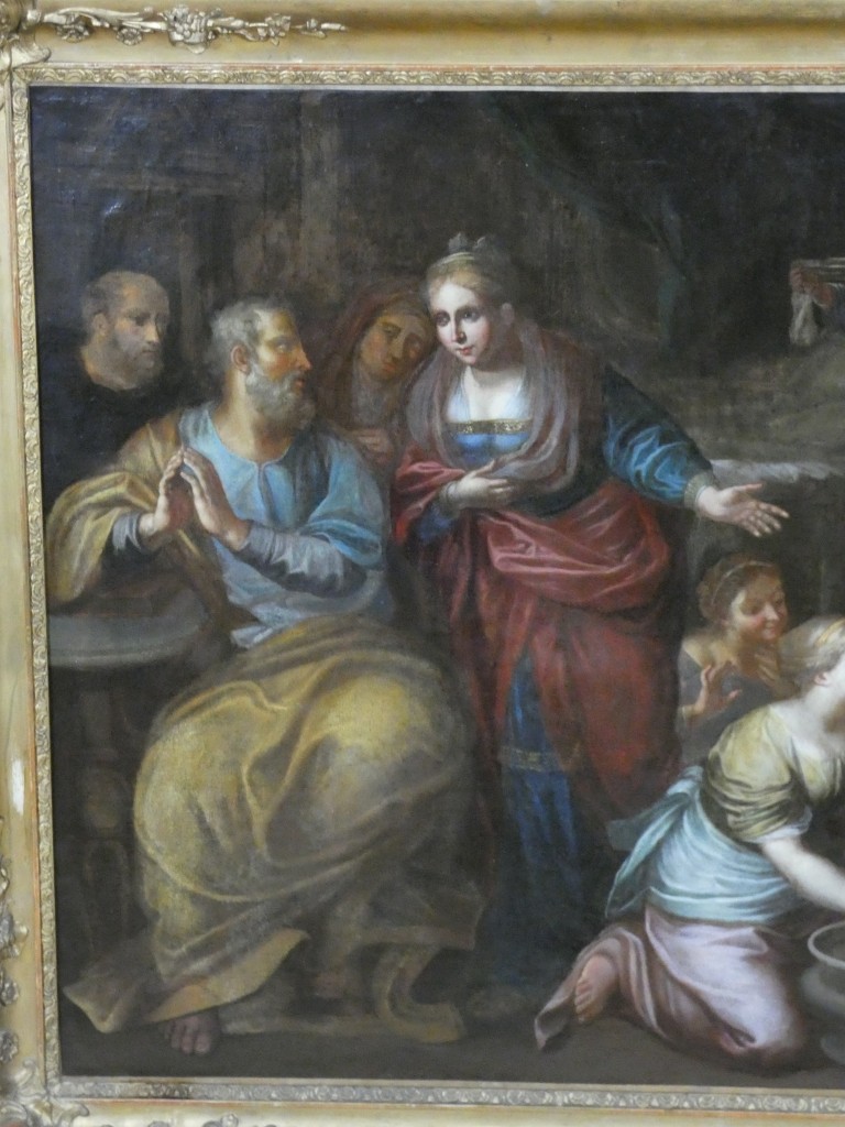 École Italienne du XVIIe Siècle – La Nativité de la Vierge – Grande Huile sur Toile – Image 8