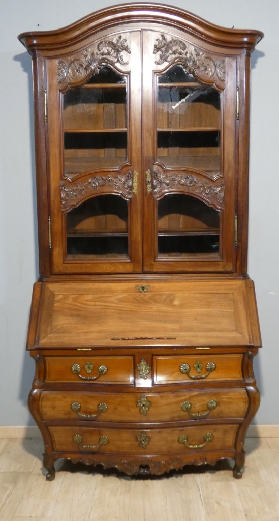Important scriban-bibliothèque bordelais en acajou massif – Époque Louis XV, XVIIIe siècle – Image 15