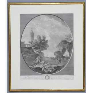 Le Rocher percé – Gravure d'après Joseph Vernet par Marie-Rosalie Bertaud – XVIIIe siècle