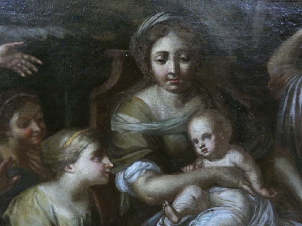 École Italienne du XVIIe Siècle – La Nativité de la Vierge – Grande Huile sur Toile – Image 12