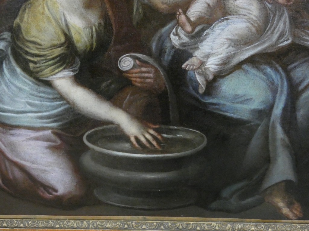 École Italienne du XVIIe Siècle – La Nativité de la Vierge – Grande Huile sur Toile – Image 14