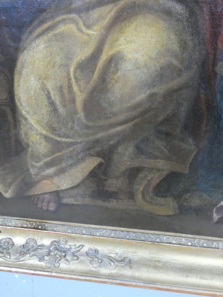 École Italienne du XVIIe Siècle – La Nativité de la Vierge – Grande Huile sur Toile – Image 17