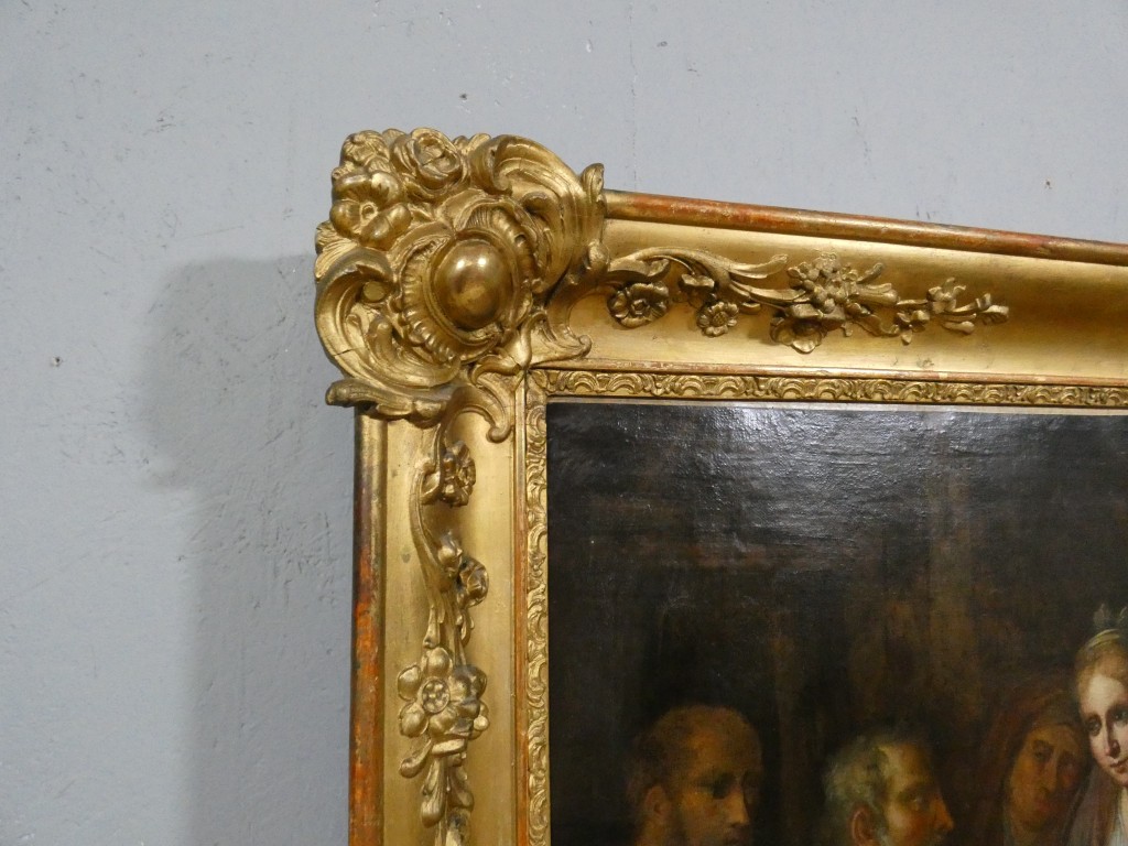 École Italienne du XVIIe Siècle – La Nativité de la Vierge – Grande Huile sur Toile – Image 22