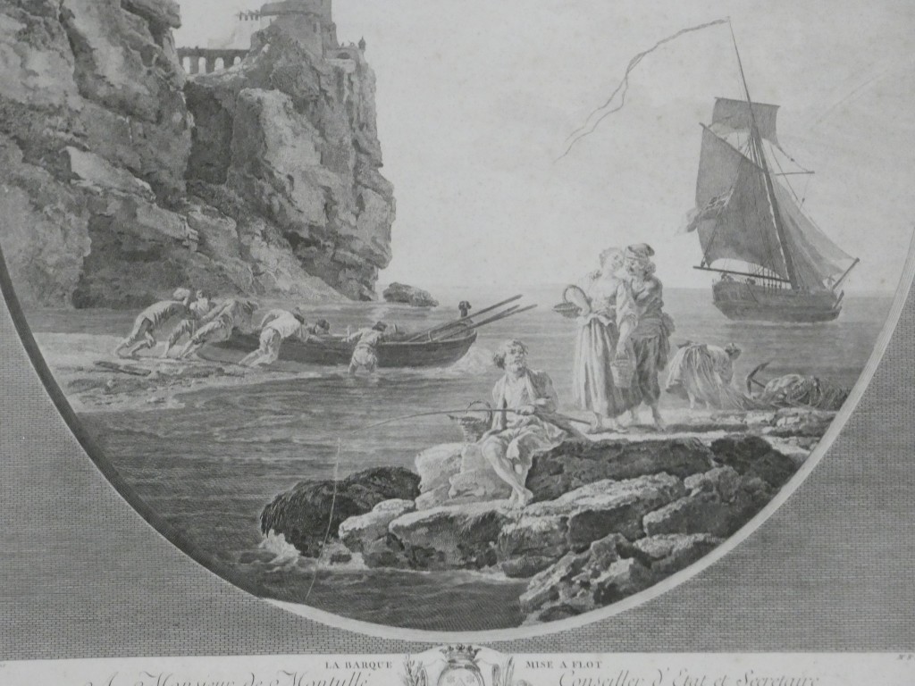 La Barque mise à flot – Gravure d'après Joseph Vernet par Marie-Rosalie Bertaud – XVIIIe siècle – Image 4