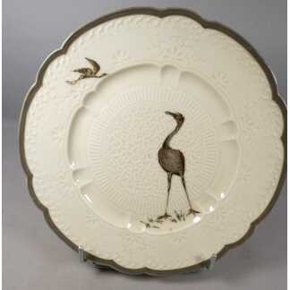 Haviland & Cie – Albert Dammouse – Assiette au grand héron, décor japonisant en relief, 1885