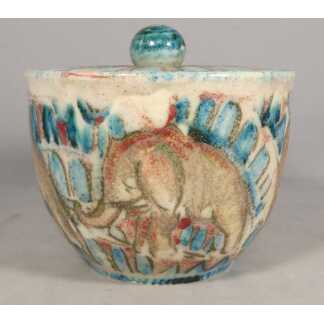 Villeroy & Boch Mettlach – Pot couvert aux éléphants attribué à Maria Kohler, vers 1950