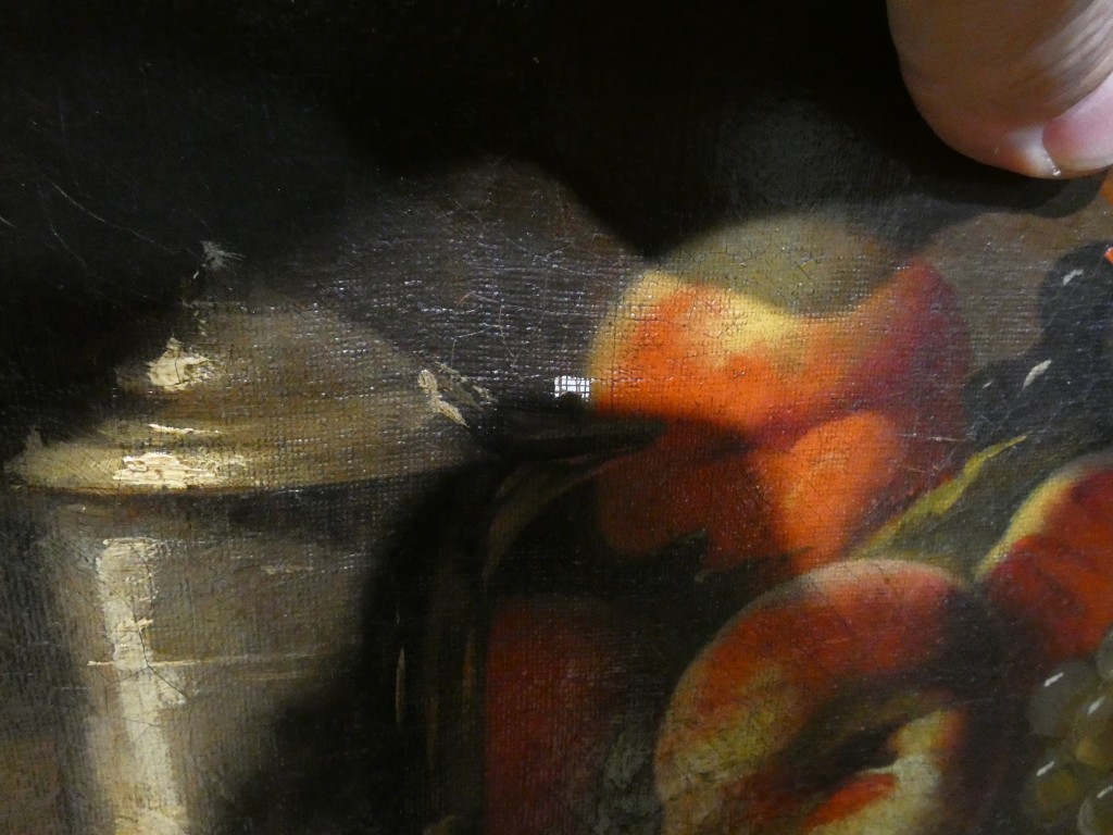 Brunel de Neuville, pêches et raisins, petite nature morte huile sur toile – Image 8