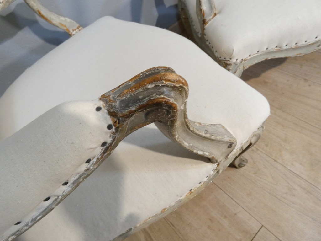 SENE LE PERE – Vers 1745- Paire de fauteuils à la Reine d'époque Louis XV estampillés XVIII ème – Image 8