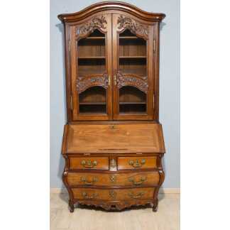 Important scriban-bibliothèque bordelais en acajou massif – Époque Louis XV, XVIIIe siècle
