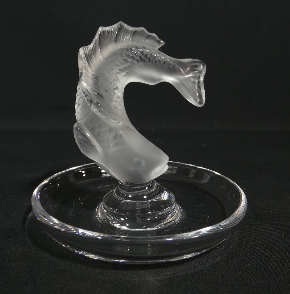 Lalique France – Vide-poche au poisson en Cristal satiné