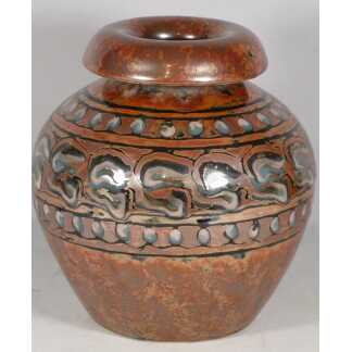 Camille Tharaud – Limoges – Vase en porcelaine à décor émaillé polychrome, époque Art déco 1930